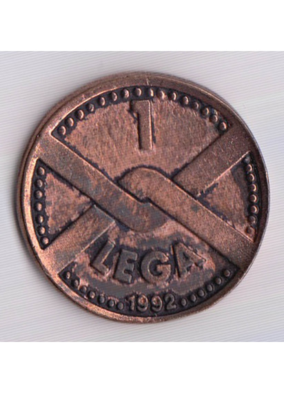 Moneta medaglia da 1 Lega 1992 con raffigurato ALBERTO da GIUSSANO 